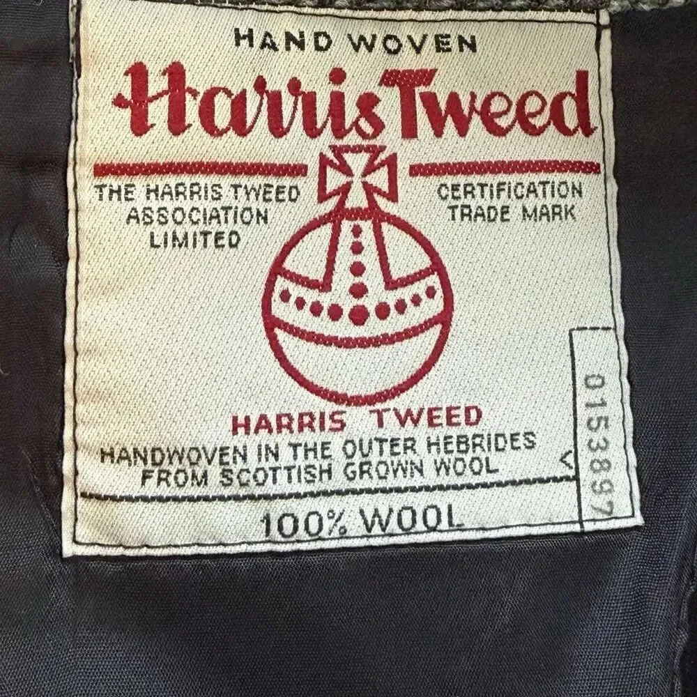 Harris Tweed Blazer 42 Hector Russell Scotland Herringbone Wool Sport Coat Mens